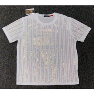 🆕 GOLD SEQUINS WHITE T-SHIRT - MEN